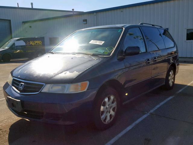 5FNRL18663B084375 - 2003 HONDA ODYSSEY EX BLUE photo 2