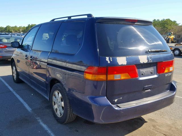 5FNRL18663B084375 - 2003 HONDA ODYSSEY EX BLUE photo 3