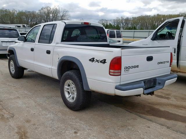 1D7HG38N43S334580 - 2003 DODGE DAKOTA QUA WHITE photo 3