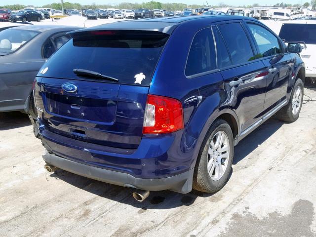 2FMDK3GC4BBB43821 - 2011 FORD EDGE SE BLUE photo 4