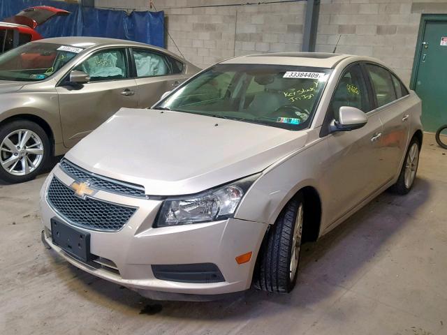 1G1PH5S93B7164135 - 2011 CHEVROLET CRUZE LTZ GOLD photo 2