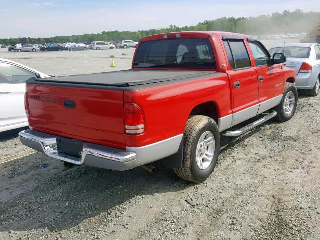 1B7GL2AN21S118360 - 2001 DODGE DAKOTA QUA RED photo 4