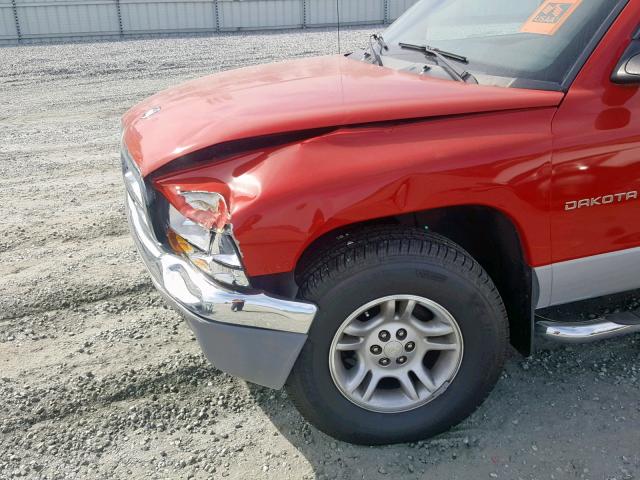 1B7GL2AN21S118360 - 2001 DODGE DAKOTA QUA RED photo 9