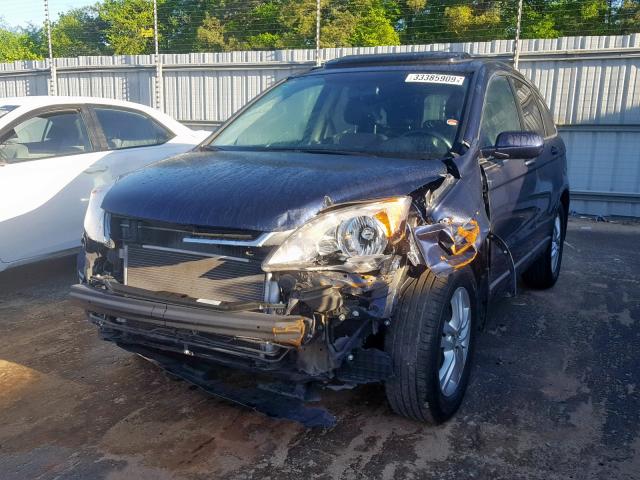 5J6RE3H71AL039332 - 2010 HONDA CR-V EXL BLUE photo 2