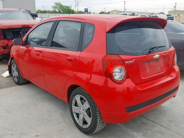 KL1TG66E89B326216 - 2009 CHEVROLET AVEO LT RED photo 3