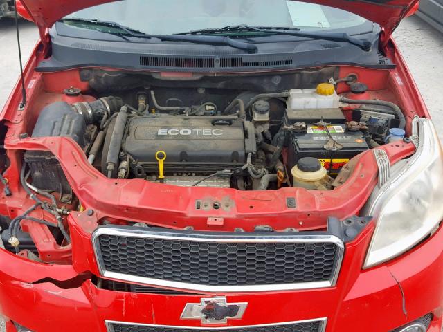 KL1TG66E89B326216 - 2009 CHEVROLET AVEO LT RED photo 7