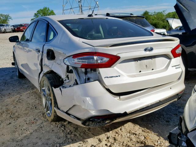 3FA6P0K91DR173894 - 2013 FORD FUSION TIT WHITE photo 3