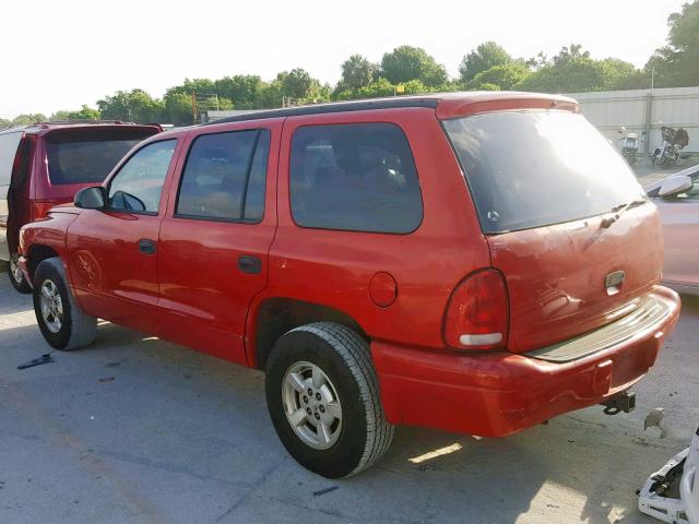 1B4HR38N22F185224 - 2002 DODGE DURANGO SP RED photo 3