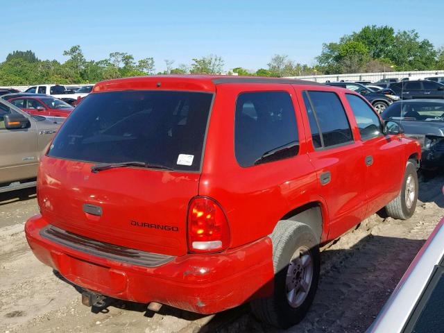 1B4HR38N22F185224 - 2002 DODGE DURANGO SP RED photo 4