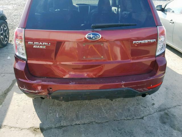 JF2SH63659H780727 - 2009 SUBARU FORESTER 2 RED photo 9