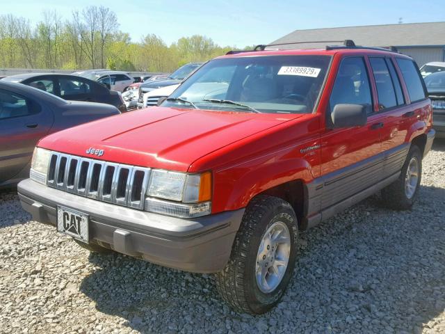 1J4GZ58S9RC257896 - 1994 JEEP GRAND CHER RED photo 2