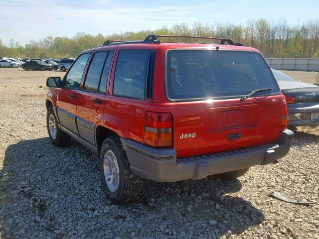 1J4GZ58S9RC257896 - 1994 JEEP GRAND CHER RED photo 3