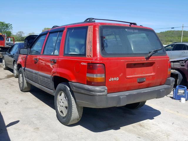 1J4GZ58S9SC637214 - 1995 JEEP GRAND CHER RED photo 3