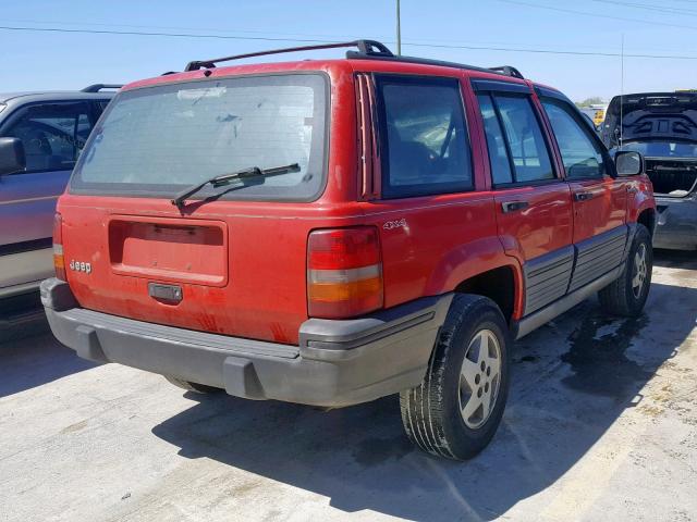 1J4GZ58S9SC637214 - 1995 JEEP GRAND CHER RED photo 4