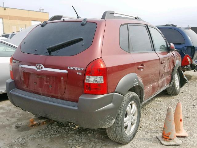 KM8JM12D38U730001 - 2008 HYUNDAI TUCSON GL MAROON photo 4