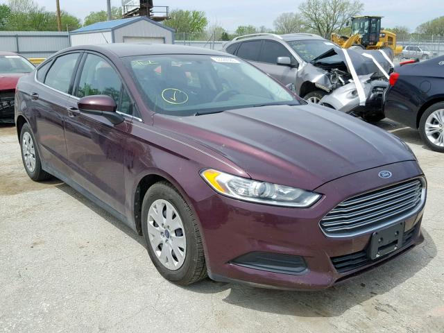 3FA6P0G76DR142079 - 2013 FORD FUSION S BURGUNDY photo 1