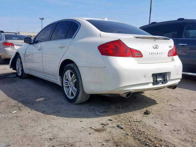 JN1CV6AR4DM351560 - 2013 INFINITI G37 WHITE photo 3