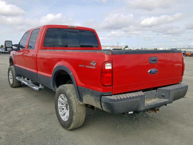 1FTWW31R28EC13165 - 2008 FORD F350 SRW S RED photo 3