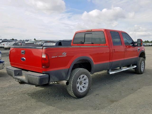 1FTWW31R28EC13165 - 2008 FORD F350 SRW S RED photo 4