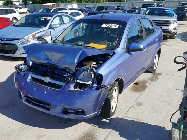 KL1TD56E09B614511 - 2009 CHEVROLET AVEO LS BLUE photo 2