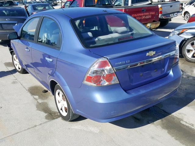 KL1TD56E09B614511 - 2009 CHEVROLET AVEO LS BLUE photo 3