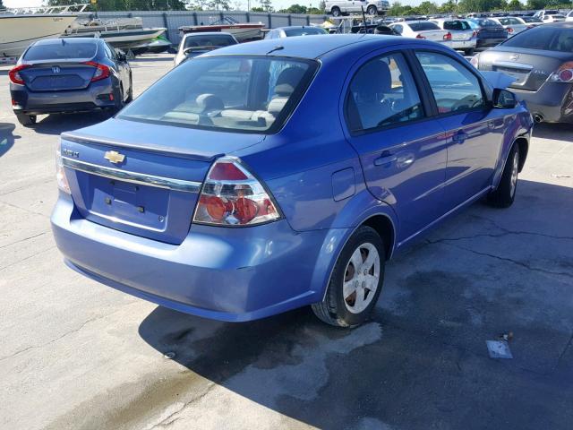 KL1TD56E09B614511 - 2009 CHEVROLET AVEO LS BLUE photo 4