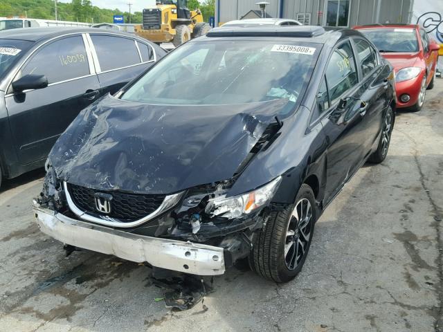 19XFB2F90DE005766 - 2013 HONDA CIVIC EXL BLACK photo 2