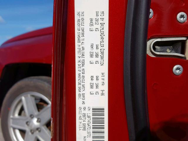 1J8FT47W47D118731 - 2007 JEEP COMPASS RED photo 10