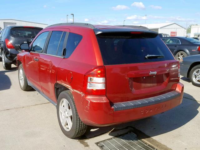 1J8FT47W47D118731 - 2007 JEEP COMPASS RED photo 3