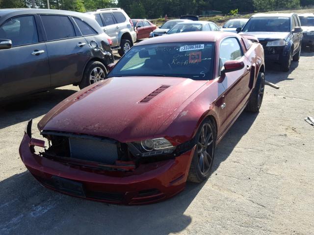 1ZVBP8CF9E5237144 - 2014 FORD MUSTANG GT RED photo 2