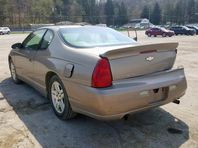 2G1WK151X69284921 - 2006 CHEVROLET MONTE CARL 棕色 照片 3