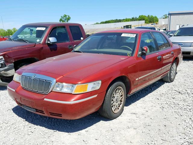 2MEFM74W3YX613294 - 2000 MERCURY GRAND MARQ RED photo 2