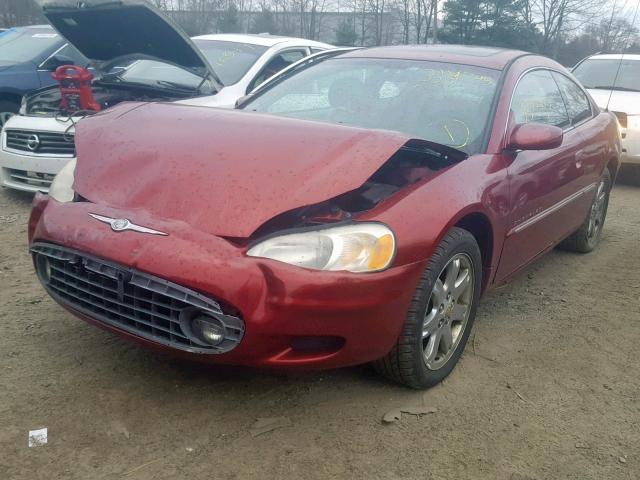 4C3AG52H61E028943 - 2001 CHRYSLER SEBRING LX RED photo 2