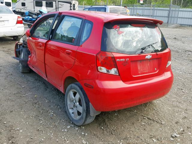 KL1TG66656B666119 - 2006 CHEVROLET AVEO LT RED photo 3