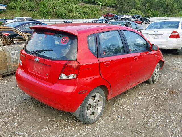 KL1TG66656B666119 - 2006 CHEVROLET AVEO LT RED photo 4