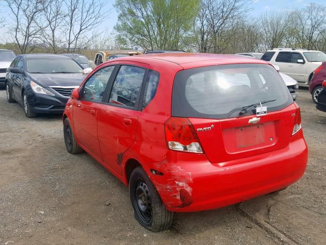 KL1TD66617B710241 - 2007 CHEVROLET AVEO BASE Қызыл фото 3
