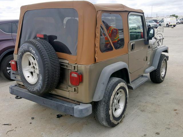 1J4FA49S34P705367 - 2004 JEEP WRANGLER / BROWN photo 4