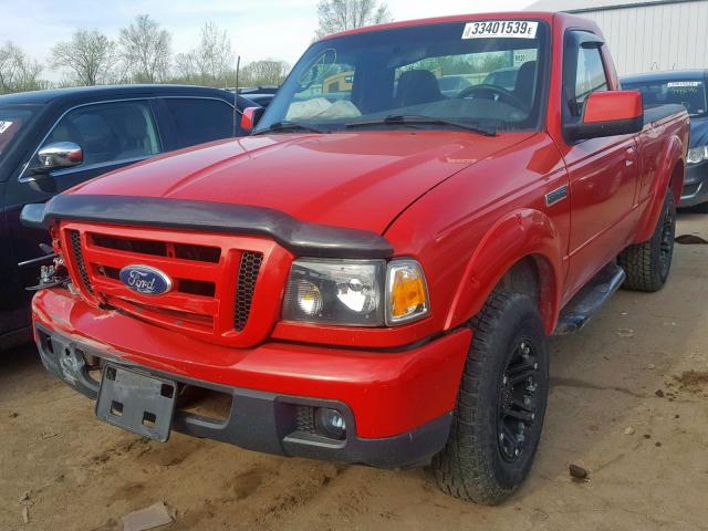 1FTYR10U26PA35740 - 2006 FORD RANGER RED photo 2