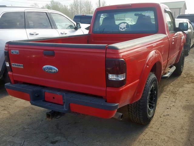 1FTYR10U26PA35740 - 2006 FORD RANGER RED photo 4