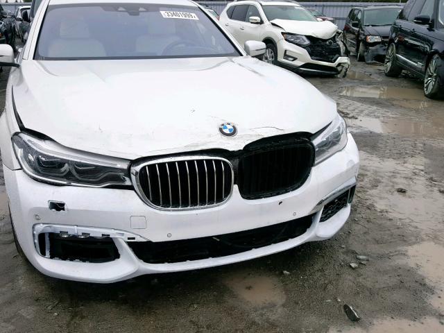 WBA7B0C56HG527055 - 2017 BMW 750 XI WHITE photo 9