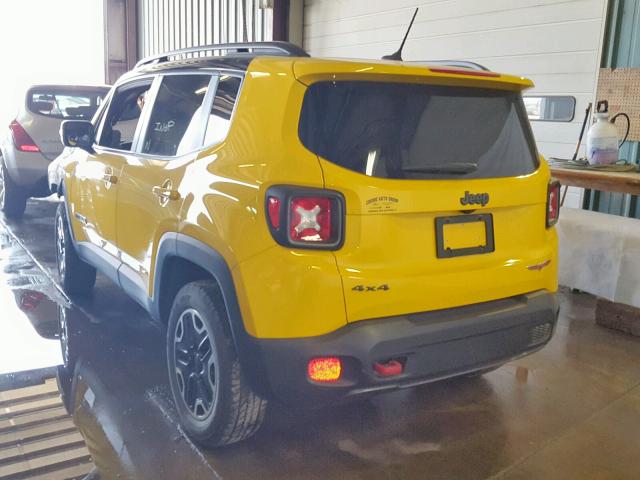 ZACCJBCT9GPD58620 - 2016 JEEP RENEGADE T YELLOW photo 3