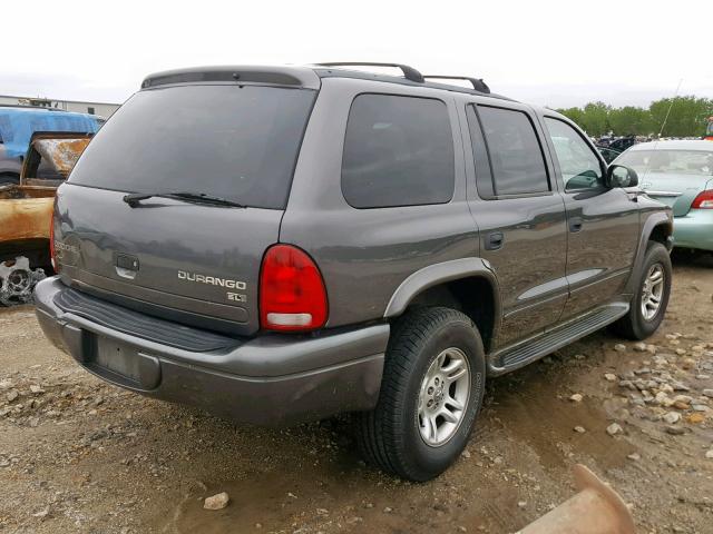 1D4HS48N33F554657 - 2003 DODGE DURANGO SL GRAY photo 4