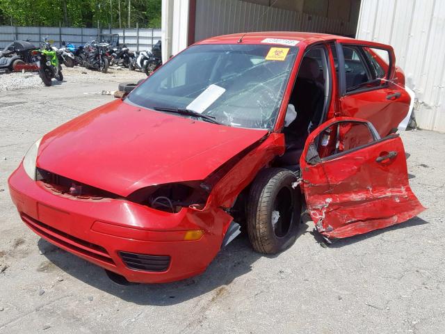 1FAFP34N57W202665 - 2007 FORD FOCUS ZX4 RED photo 2