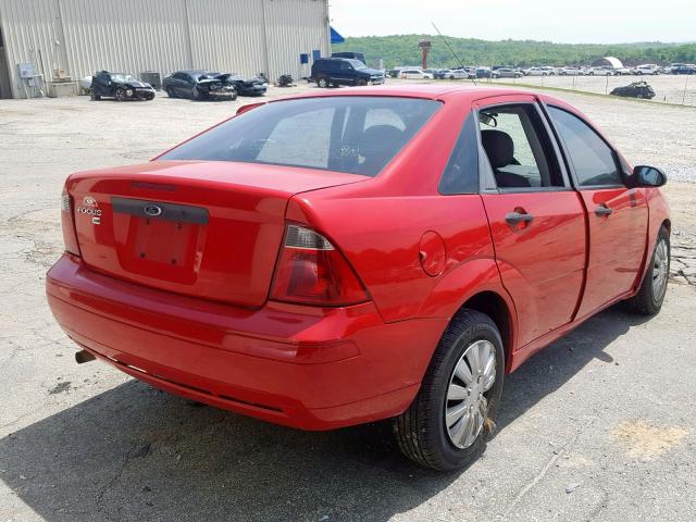 1FAFP34N57W202665 - 2007 FORD FOCUS ZX4 RED photo 4