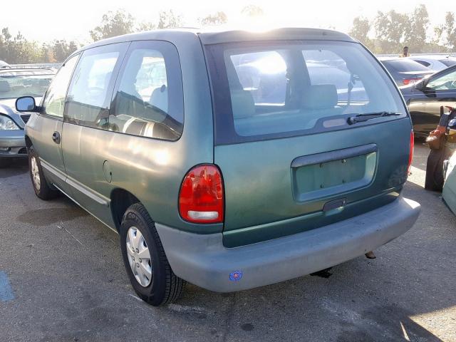 2P4FP25B9XR348645 - 1999 PLYMOUTH VOYAGER GREEN photo 3