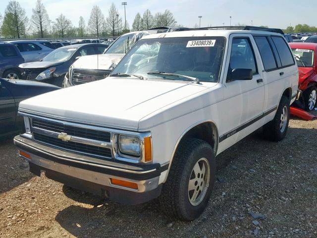 1GNDT13Z5M2234273 - 1991 CHEVROLET BLAZER S10 WHITE photo 2