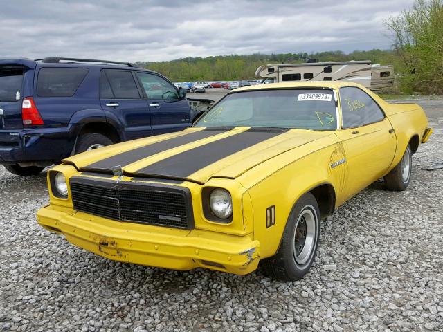 1D80H4R476535 - 1974 CHEVROLET EL CAMINO YELLOW photo 2