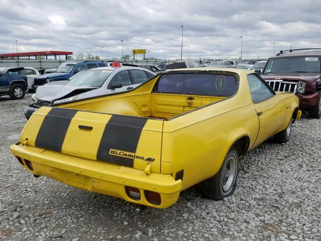 1D80H4R476535 - 1974 CHEVROLET EL CAMINO YELLOW photo 4