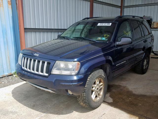 1J4GW48S24C369841 - 2004 JEEP GRAND CHER BLUE photo 2