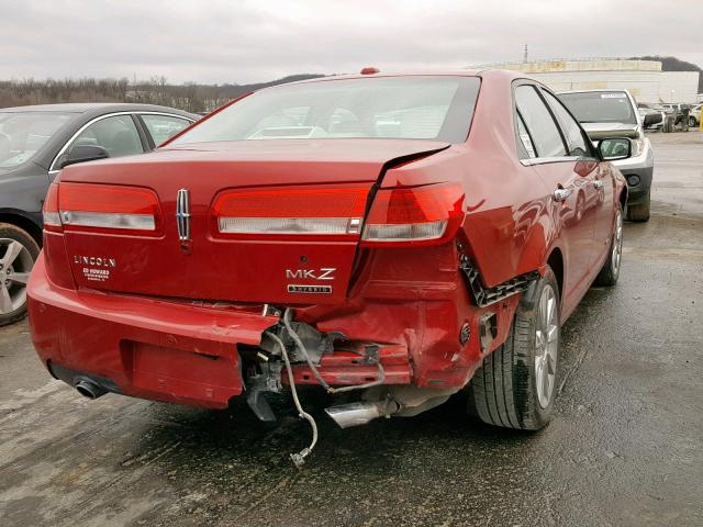 3LNDL2L39CR823410 - 2012 LINCOLN MKZ HYBRID RED photo 4